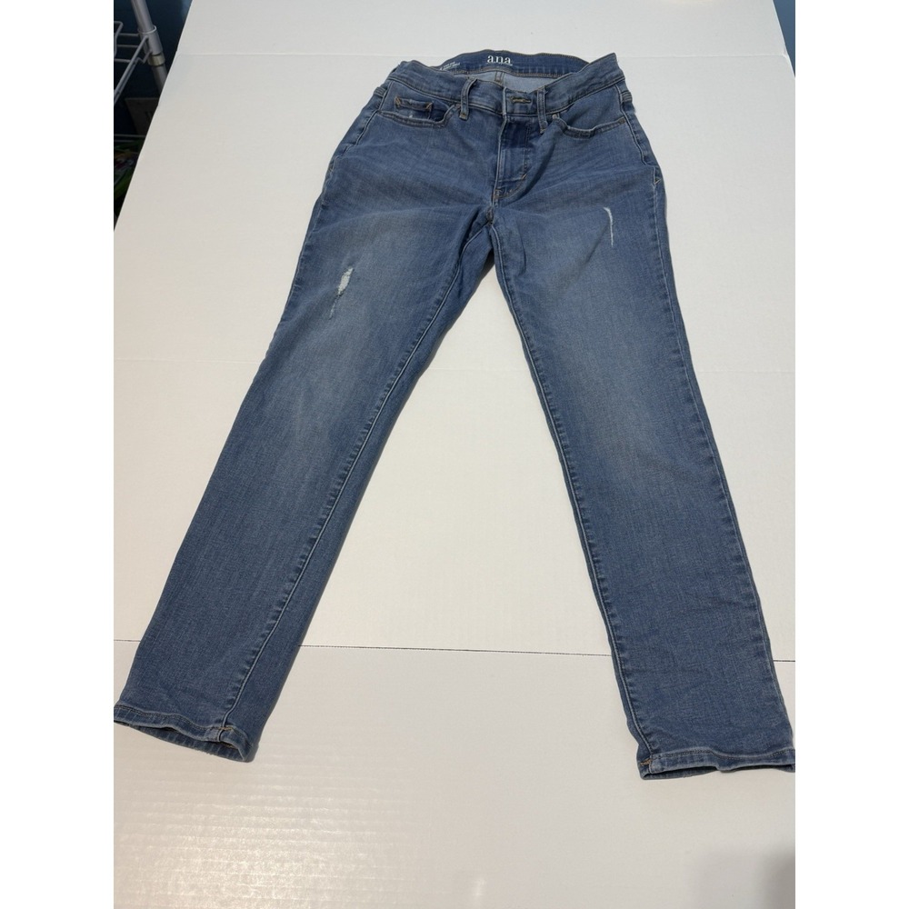 a.n.a Women Skinny Fit Jeans Medium Blue‎ Distressed Casual Everyday Denim